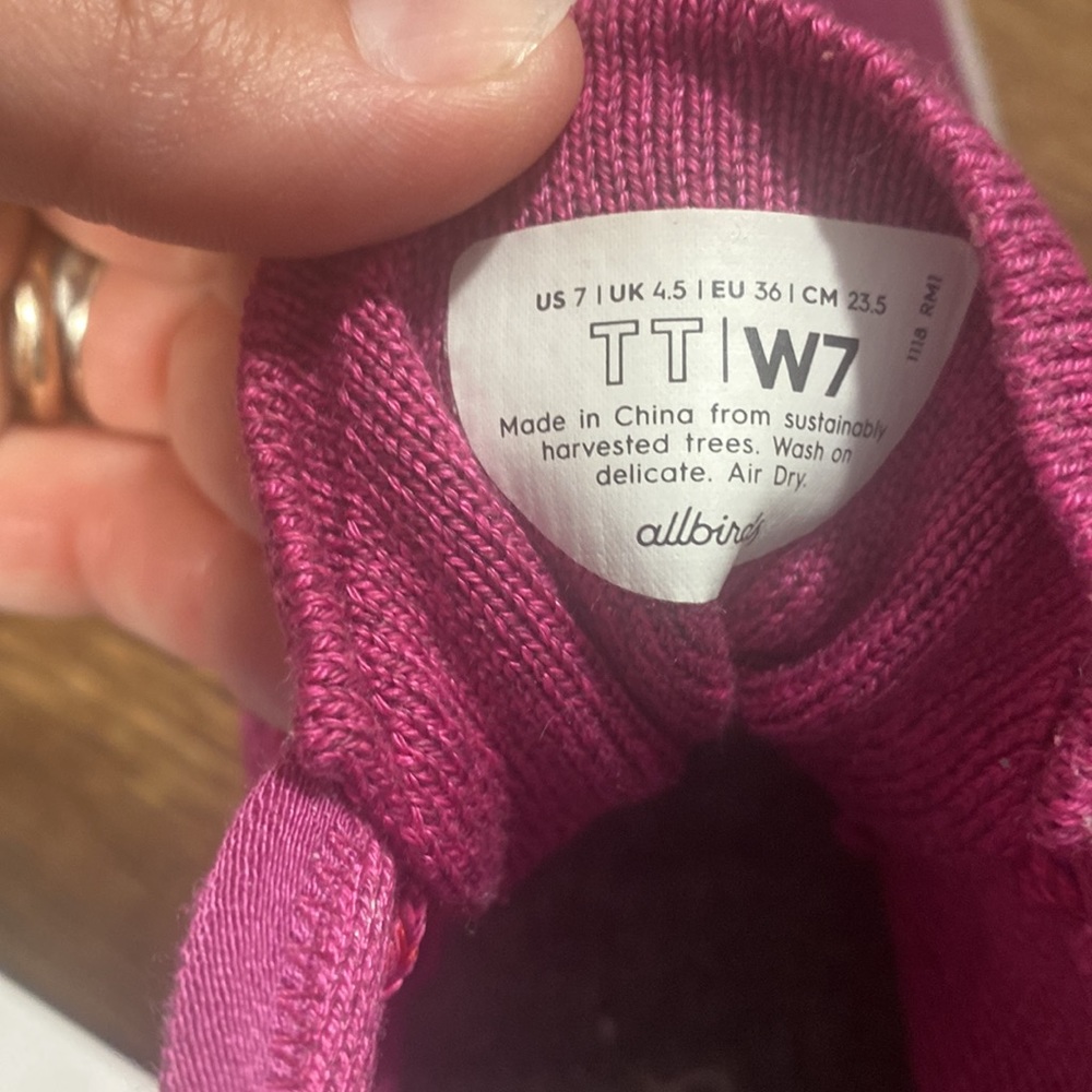Allbirds Tree Topper  pink Nikau tourmaline women’s size 7 - Picture 3 of 9